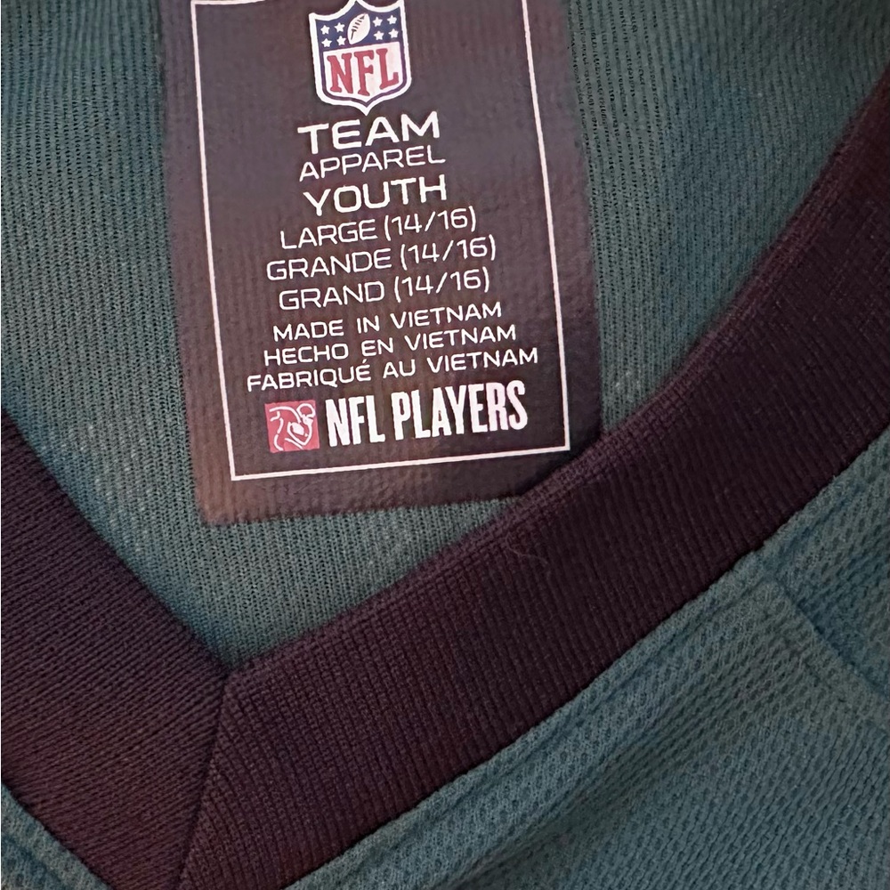 Boys NFL Kids Carson Wentz Eagles # 11 Short Sleeve Jersey Size Large EUC - Picture 3 of 12